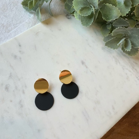 The Issa - Double Coin Drop Earrings - Picture 2 of 6